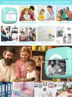 Mini impresora fotográfica portátil inalámbrica, BT, foto térmica para teléfono móvil iOS y Android, impresión sin tinta, regalo, notas de estudio, La - details 6