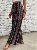 Primavera verano nuevo boho étnico estampado vacacional suelto casual pantalones de pierna ancha - details 0