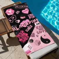 Toalla de ducha para gimnasio, B-negro-rosa, para acampar, grupo de secado rápido, deportes, toallas de playa grandes, regalo suave para piscina, chica coreana KPOP para viajes - details 6