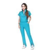 Túnica multicolor de alta calidad, traje de trabajo para Spa, uniforme de Hospital para enfermeras, conjuntos de exfoliantes para mujer, conjunto con cremallera, uniformes médicos de manga corta - details 8