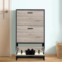 Mueble zapatero de 12 pares - Estantería de gran capacidad para vestíbulo o pasillo - (ancho) 60 x (profundidad) 24 x (alto) 80 cm - Madera clara blanca - details 87
