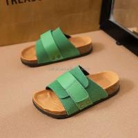 Nueva llegada, sandalias de corcho de Color a la moda para niños 28-35, precio bajo, zapatillas deslizantes de diseño de cuero para niñas de alta calidad - details 7