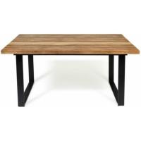 Mesa de comedor extensible rectangular para 6-10 personas, madera y negro, 160-200 cm - details 12