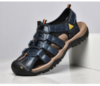 Sandalias de piel auténtica para hombre, zapatos informales para la playa, calzado deportivo antideslizante para exteriores, zapatos romanos de talla grande 38-48 - details 32