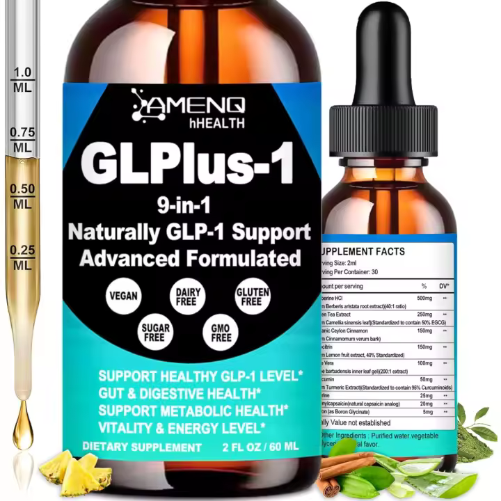 Suplemento caliente para mujeres y hombres, soporte natural 9 en 1 w. Berberina HCI Cyelon Canela Té verde Eriocitrina, GLP1 para la digestión intestinal - 1