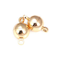 6 juegos de 5MM, 6MM, 8MM, 10MM, 18K, Color dorado, latón, bola ovalada/redonda, collar magnético, pulseras, cierres de conexión, suministros para fabricación de joyas - details 4