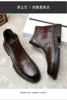 Botas de herramientas de cuero británico de lana con cremallera lateral Botas Chelsea - details 6