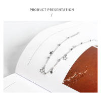 Nuevo estilo S, tobillera de estrella Simple de cinco puntas con cuentas redondas de plata pura con personalidad, joyería de moda de playa - details 3