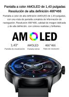 2024 Reloj Inteligente Hombres Mujeres, Smartwatch con Llamada Bbluetooth, Pantalla AMOLED de 1,43