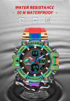 Reloj Deportivo para Hombres Smael con Doble Pantalla Analógico Digital Resistente al Agua Militar Colorido Material de Banda de Hierro Forma Redonda Movimiento de Reloj Deportivo - details 3