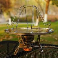 Estante Simple de acero inoxidable para acampar al aire libre, parrilla portátil plegable para múltiples estufas, alta calidad - details 3