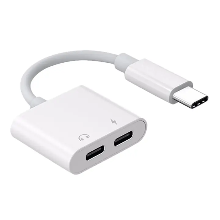 Adaptador de auriculares tipo C Dual 2 en 1, divisor USBC, conector AUX, convertidor de carga de Audio para Huawei, Samsung y Xiaomi - 1