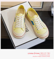 Aumento de altura interior 2 cm zapatos de lona clásicos verano 2025 nuevos zapatos de junta a juego de color casual de suela gruesa pequeños zapatos blancos versátiles - details 14