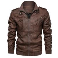 Chaqueta de Cuero Para Hombres Otoño 2025 Estilo Motero Casual Ligera Talla EU SA722 - details 7