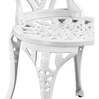 Conjunto de Mesa y Sillas Exterior Juego de Muebles de Aluminio para Jardín Balcón Terraza Blanco,44x44x85,5cm - details 5