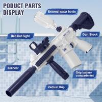 Pistola de agua eléctrica m416 pistola de agua automática de verano se puede cargar pistola de agua automática de largo alcance juego espacial salpicaduras de juguetes para niños - details 2
