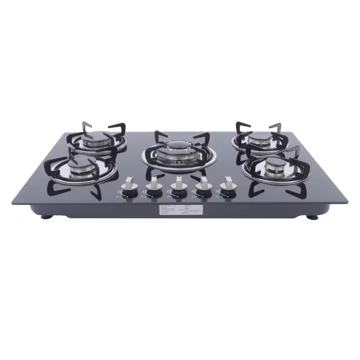 Estufa de Gas integrada de 30 pulgadas, 5 quemadores, vidrio templado, superficie lisa, GLP/NG Convertible, Encendido automático por pulso - 1