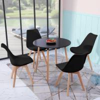 Juego de Mesa de Comedor y Sillas, 1 Mesa Redonda de 80 cm + 4 Sillas Blancas, de Diseño Nórdico - details 19