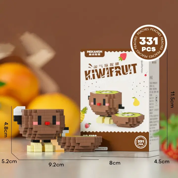 Cute Bricks Block Fruit Figurine Mini Particle Trendy Play Fruit Happy Food Set Creative Desktop Decoration With Building Blocks - 1
