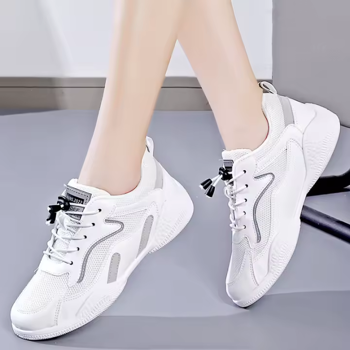 Zapatillas Blancas Versátiles y Transpirables para Mujer Zapatos de Papá para Estudiantes y Deportistas - 1