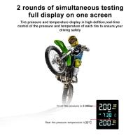 Sistema de supervisión de presión de neumáticos TPMS para motocicleta, 0-6,6 bar, 2 sensores, pantalla colorida precisa, probador de neumáticos, accesorios para motocicleta - details 5