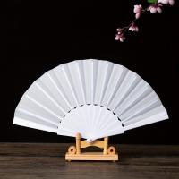 1 ventilador plegable de plástico de estilo clásico, ventilador de papel portátil de 17,78 cm para actuación de danza de Kung Fu, accesorio para sesión de fotos, ventilador plano plegable artesanal - details 3
