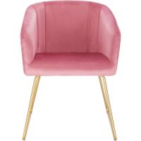Silla de Comedor Nórdica Vintage Estructura de Metal Dorado con Cojines Rosa BH271rs-1 - details 5