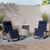Plegable y Resistente |   Silla de Jardín, Capacidad de 200 kg, Acolchado Ergonómico Extra Ancho, Respaldo Ajustable, Almohada para el Cuello y Portavasos Beige - details 5