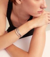 Pulsera de Plata Esterlina 925 con Tres Hebras Abertas Joyería Romántica para Mujeres - details 2