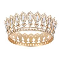 Decoraciones de pastel redondas de tiara de reina princesa europea, coronas barrocas para desfiles, tiaras de rey, coronas de boda brillantes para novias - details 12
