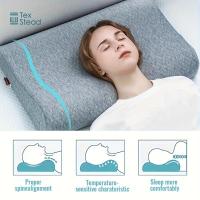 1 almohada de espuma viscoelástica para dormir, almohada ergonómica cervical con contorno, almohada de apoyo para el cuello - details 1