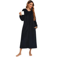 Bata holgada de lana para mujer, ropa de casa cálida - details 14
