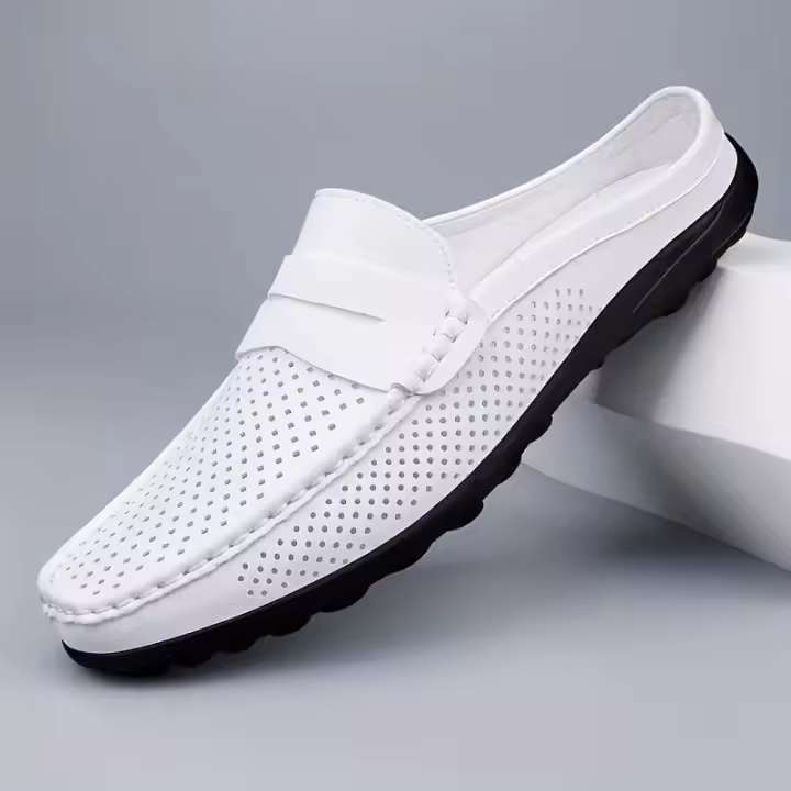 Mocasines de Verano Transpirables para Hombres Zapatillas Blancas Perforadas - 1