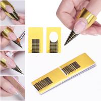 Puntas de forma de uñas francesas, Gel acrílico UV, pegatinas de rizo, molde de guía de arte, herramientas de manicura, 50 piezas - details 3