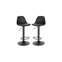 Juego de 2 taburetes de bar giratorios, taburetes altos con altura ajustable entre 60,5 y 82 cm, taburetes de cocina, estructura de metal, con respaldo y reposapiés, 0651BY-2 - details 4