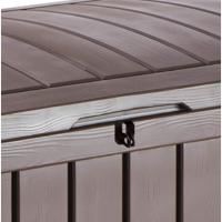 Arcón exterior Baúl de almacenamiento Capacidad 454L Resina Color Marrón Ordenación jardín y balcón - details 10