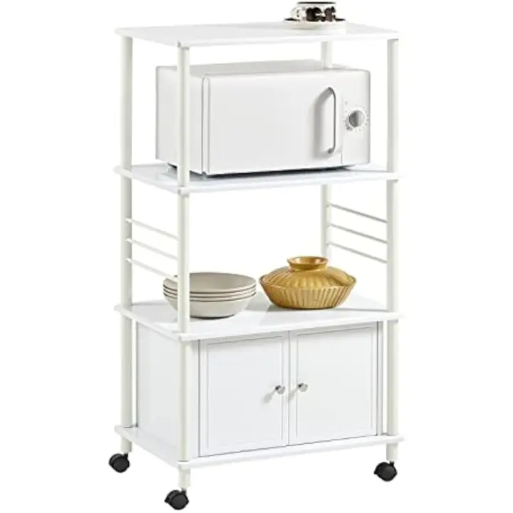 Carrito de Cocina, Metal, Estante de Cocina, Estante con Ruedas, Estantería de Cocina, FRG12-W, ES - 1
