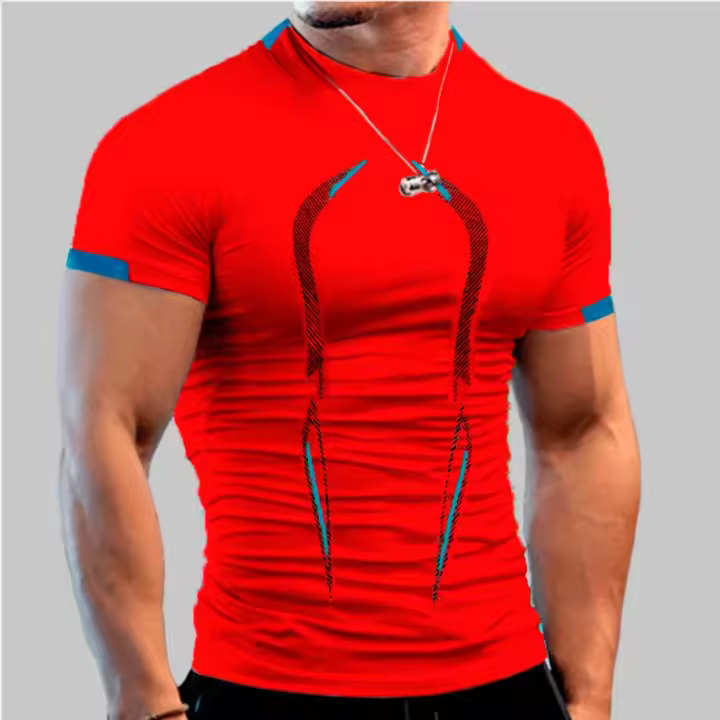 Camiseta de manga corta para hombre, estilo deportivo, de secado rápido, transpirable, estilo verano. - 1