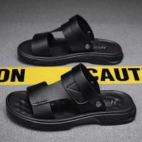 2025 nuevas sandalias de piel de vaca de primera capa zapatos de playa de cuero transpirable para hombres casual suela suave de mediana edad y ancianos papá zapatos de los hombres. - details 8