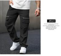Pantalones Casuales de Talla Grande para Hombres Diseño de Bolsillo Falso con Cremallera Delantera - details 8