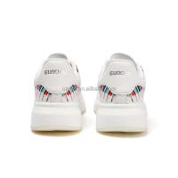 Nuevo zapato de arcoíris blanco de alta calidad para chicas jóvenes, zapatillas de diseñador de cuero Real con aumento de altura para hombre, personalizadas, 2025 - details 7