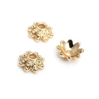 50 Uds. De cuentas redondas de latón de Color dorado de 18K, tapas de hojas de árbol y flores, suministros para hacer cuentas de joyería, accesorios Diy - details 64