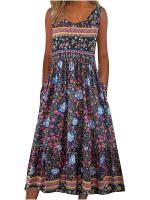 NOVEDAD DE VERANO 2025, vestido veraniego MIDI informal bohemio sin mangas para mujer con bolsillos y suelto - details 13