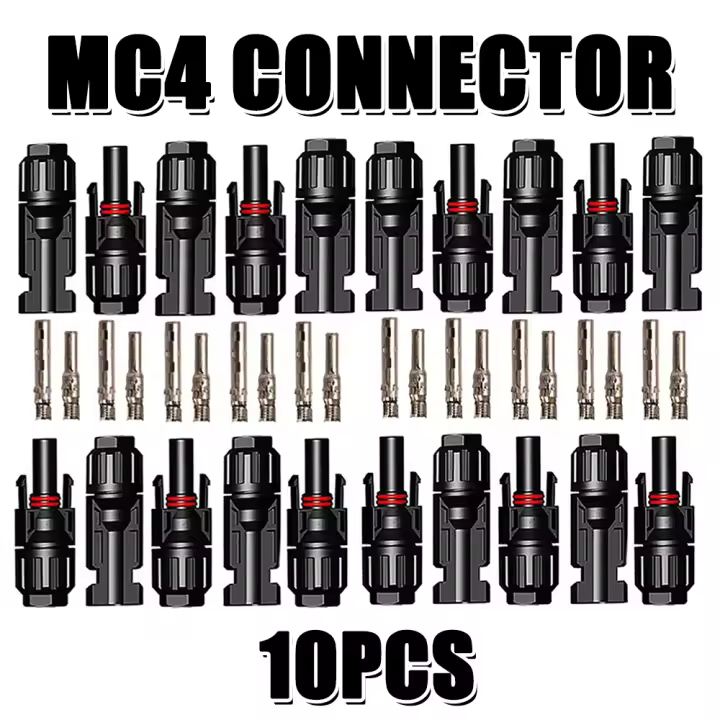 10 pares, enchufe solar MC4 enchufe macho hembra enchufes de panel solar para cable solar de 2,5/4/6 mm2 sistema solar conector fotovoltaico de panel solar IP67 - 1