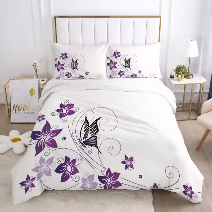 Juego de Ropa de Cama Impresa en 3D Clásico Cubierta de Edredón Rey-Reina, Paquete de Almohadas para Cama Doble - 1