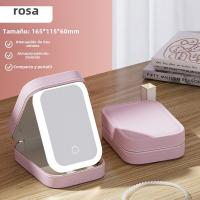 Bolsa de Almacenamiento para Cosméticos con Espejo LED de un Lado, Recipiente de Almacenamiento con Espejo Iluminable de Alta Elegancia y Ecológica, con Divisores y Diferentes Tonos de Luz - details 1