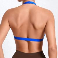 Sujetador deportivo con cuello en V para mujer, ropa interior sexy, top con espalda descubierta y cuello halter para fitness, ropa de yoga, sujetador activo para gimnasio con copas, color blanco - details 12