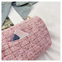 Bolso Cruzado de Tweed para Mujer Correa Ajustable Patrón a Cuadros Cierre de Cremallera Duradero - details 13