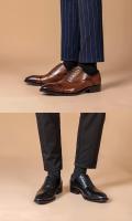 Zapatos de negocios para hombre, tres juntas de cuero, para caballero - details 12