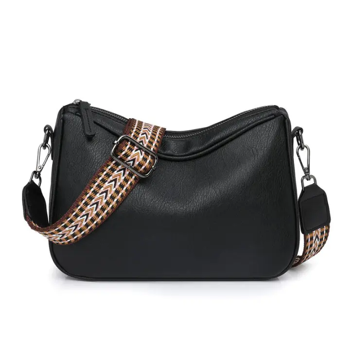 Diseño de color sólido Nueva almohada de moda simple con bolsa de cuerpo con correa ancha para el hombro para mujeres - 1